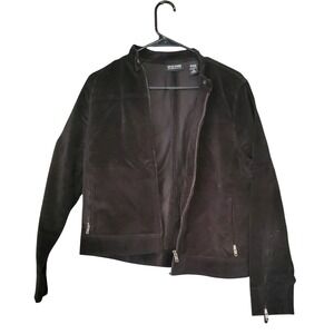 New York & Company Black Denim Jacket 98% Cotton  Size Medium Full Zip